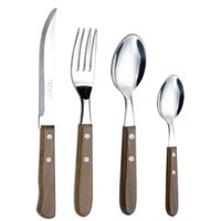 Jogo de Talheres  Cucina Mia Cabo de Madeira 24pçs Faqueiro Simonaggio 7896211815341 - Madeira