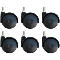 Kit 6 Rodizio Para Moveis Pé De Cama Box Rodinha Para Cama 79R5X6 - Preto