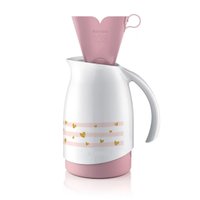 Kit Bule Térmico Café 700ML com Suporte para Filtro Sanremo Branco e Rosa SR101161 - Branco