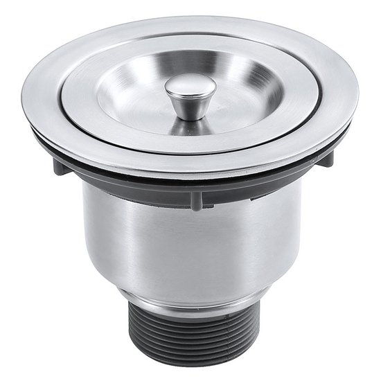 Válvula Cuba Pia Cozinha com Cesto Aço Inox Escovado 4-1/2