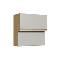 Armário Aéreo com 2 Portas Basculantes Cairo 3282 Casamia - Louro Freijó/Off White -