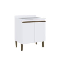 Balcão com Tampo Casablanca 3437 Casamia - Branco Acetinado -