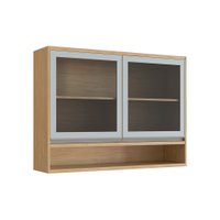 Armário Aéreo com 2 Portas Paris 3302 Casamia -Louro Freijó/Off White/Incolor -