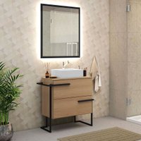 Gabinete para Banheiro Viso 78 cm 03 Gavetas com Cuba e Espelheira Móveis Bosi