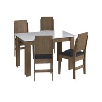 Conjunto Mesa de Jantar Moderna 4 Cadeiras Assento Estofado Móveis Canção -Ameixa Negra / Preto-