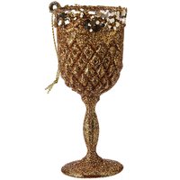 Taça com Glitter Enfeite para Árvore de Natal Magizi Rose Gold