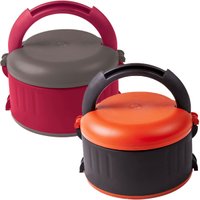 Kit 2 Termopratos Plus 1,5 Litros Marmita Térmica Com Alça Vermelha e Laranja