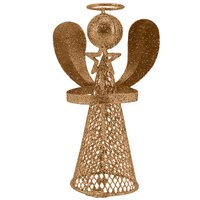 Enfeite Anjo Aramado 13cm Decoração de Natal Magizi Glitter Dourado