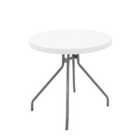 Mesa Redonda Tramontina Zeta 79 cm em Polipropileno Branco Pernas em Aço Carbono
