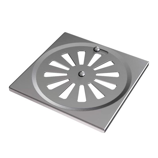 Ralo Quadrado com Fecho em Aço Inox 15 cm Docol