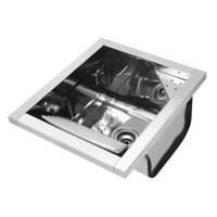 Tanque Reto Sobrepor 23L Docol em Aço Inox Alto Brilho 44x51,5x26cm com Válvula