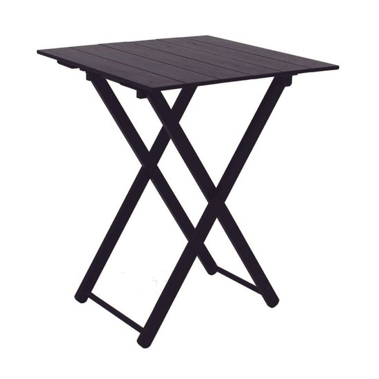 Mesa de Madeira Dobrável Tramontina Lille 60x60x75 cm Teca Envernizado Castanho Escuro