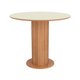Mesa Redonda 90cm em MDF com Pés Ripados Off White Brilho e Freijó Dalla Costa TM72