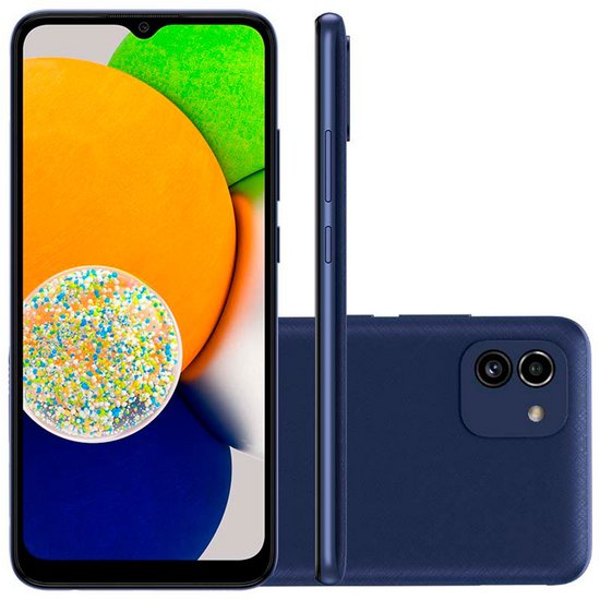 Smartphone Samsung Galaxy A03 64GB  Android 11 4GB Câmera Dupla Azul - A035M