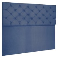Cabeceira Capitonê Casal 1,40m Jade Suede Azul Marinho - Pallazio