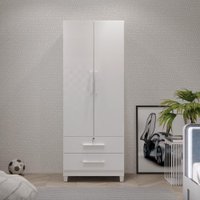 Guarda Roupas Solteiro 2 Portas 2 Gavetas Ubatuba - Branco - Mirarack