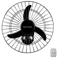 Ventilador Parede Oscilante Ventisol 50cm 200W Bivolt Preto