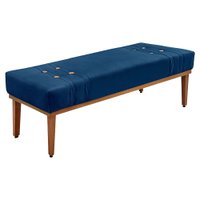 Calçadeira Recamier King 1,95m Gênova Suede Azul Marinho - Pallazio