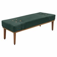 Calçadeira Recamier Solteiro 0,90m Gênova Veludo Verde Floresta - Pallazio