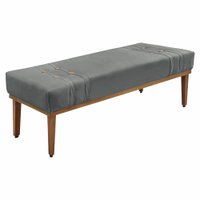 Calçadeira Recamier Solteiro 0,90m Gênova Veludo Cinza Chumbo - Pallazio