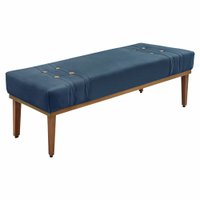 Calçadeira Recamier Solteiro 0,90m Gênova Veludo Azul Marinho - Pallazio