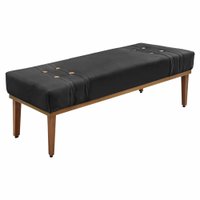 Calçadeira Recamier Casal 1,40m Gênova Veludo Preto - Pallazio