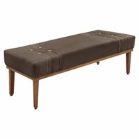 Calçadeira Recamier Queen 1,60m Gênova Veludo Marrom - Pallazio