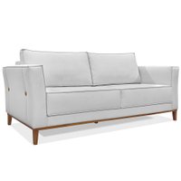 Sofá Living 2 Lugares 1,70m Vega Linho Cinza Pés Castanho - Pallazio