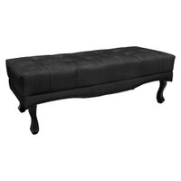 Calçadeira Recamier Solteiro 0,90m Vicenza Suede Preto - Pallazio