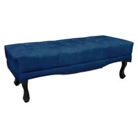 Calçadeira Recamier Queen 1,60m Vicenza Suede Azul Marinho - Pallazio