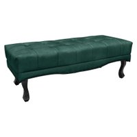 Calçadeira Recamier Solteiro 0,90m Vicenza Veludo Verde Floresta - Pallazio