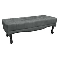 Calçadeira Recamier Queen 1,60m Vicenza Veludo Cinza Chumbo - Pallazio