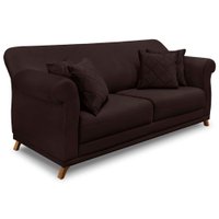 Sofá Living 2 Lugares 1,60m Vênus Suede Marrom Café Pés Castanho - Pallazio