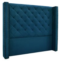 Cabeceira Queen 1,60m Vicenza Veludo Azul Marinho - Pallazio