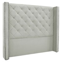 Cabeceira Queen 1,60m Vicenza Veludo Cinza Prata - Pallazio