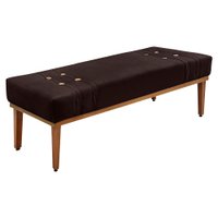 Calçadeira Recamier Solteiro 0,90m Gênova Suede Marrom Café - Pallazio