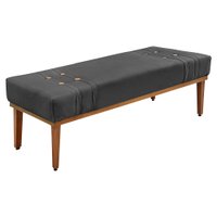 Calçadeira Recamier Casal 1,40m Gênova Suede Cinza - Pallazio