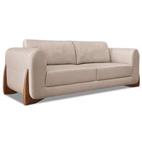 Sofá Living 2 Lugares 1,80m Lottus Linho Areia Pés Castanho - Pallazio