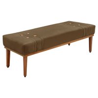 Calçadeira Recamier Queen 1,60m Gênova Suede Caramelo - Pallazio