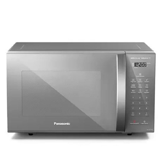 Micro-ondas Panasonic Tecnologia Dupla Refeição 27 L Prata 110 V - NN-ST55LMRUN