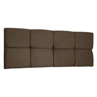 Cabeceira Painel Queen 1,60m Nina Suede Marrom - Pallazio