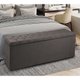 Calçadeira Recamier Baú Queen 1,60m Madrid Suede Cinza - Pallazio
