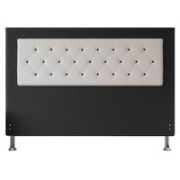 Cabeceira King 1,95m Havana Suede Preto com Corino Branco - Pallazio