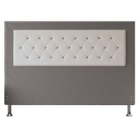Cabeceira King 1,95m Havana Suede Cinza com Corino Branco - Pallazio