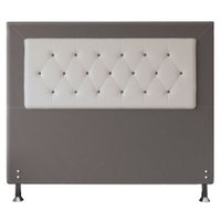 Cabeceira Queen 1,60m Havana Suede Cinza com Corino Branco - Pallazio