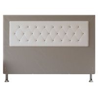 Cabeceira King 1,95m Havana Suede Bege com Corino Branco - Pallazio