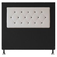 Cabeceira Casal 1,40m Havana Suede Preto com Corino Branco - Pallazio