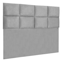 Cabeceira Modulada Solteiro 0,90m Lorena Suede Cinza - Pallazio