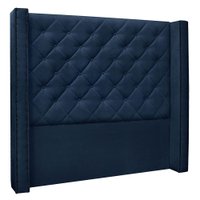 Cabeceira Casal 1,40m Vicenza Suede Azul Marinho - Pallazio