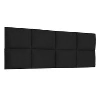 Cabeceira Painel Modulada Casal 1,40m Lorena Suede Preto - Pallazio